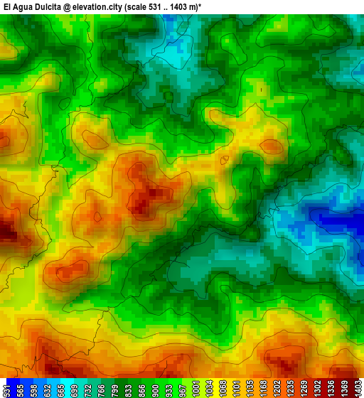 El Agua Dulcita elevation map