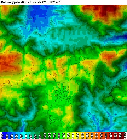 Dolores elevation map