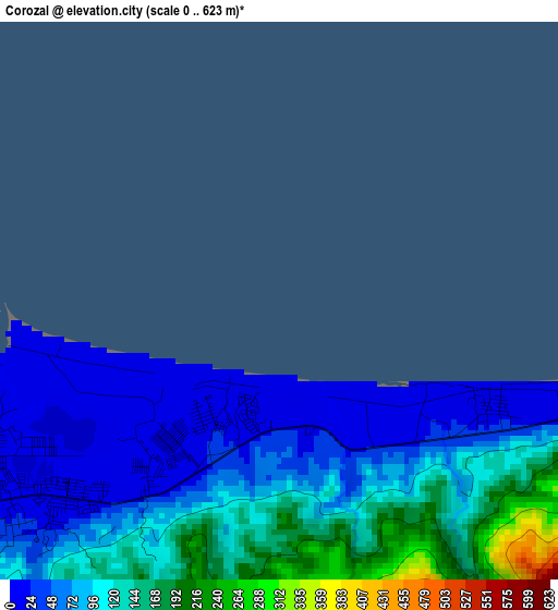 Corozal elevation map