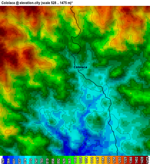 Cololaca elevation map