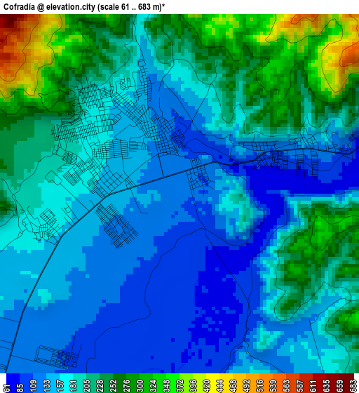 Cofradía elevation map