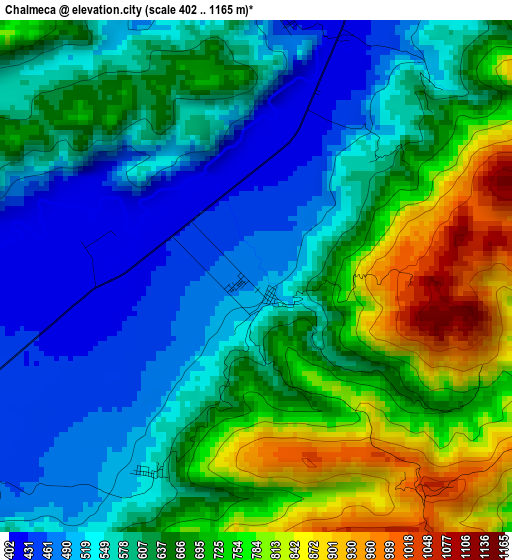 Chalmeca elevation map