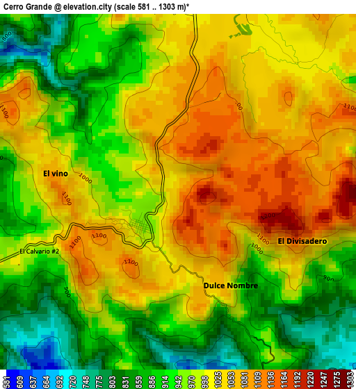 Cerro Grande elevation map