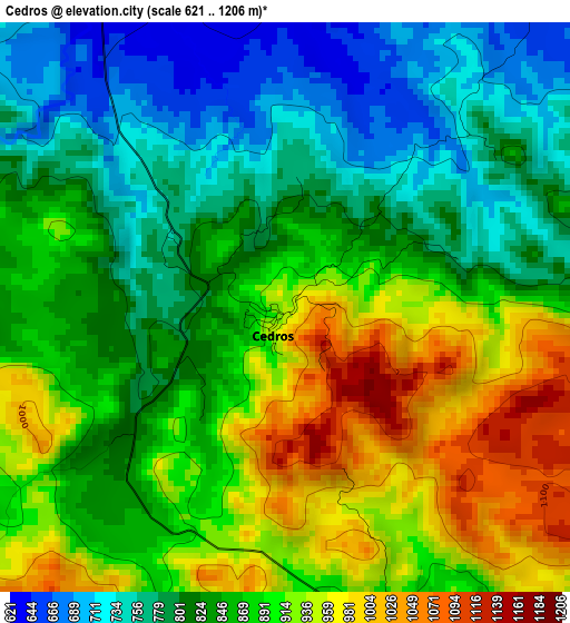 Cedros elevation map