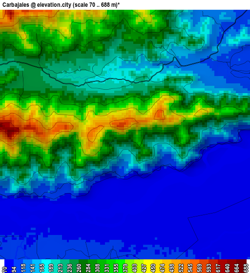 Carbajales elevation map