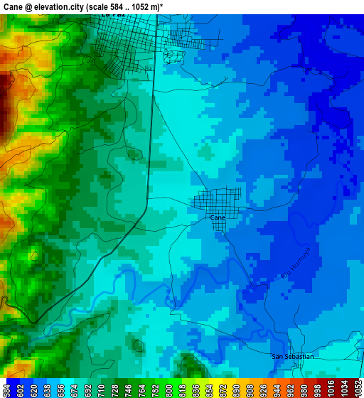 Cane elevation map