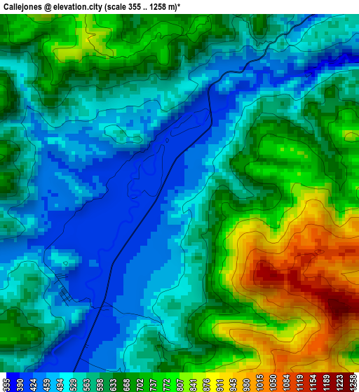 Callejones elevation map