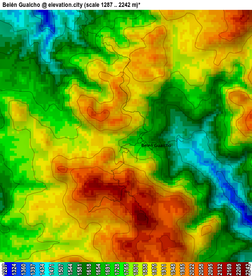 Belén Gualcho elevation map