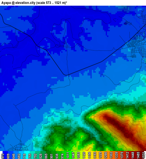 Ayapa elevation map