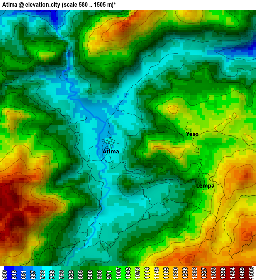 Atima elevation map