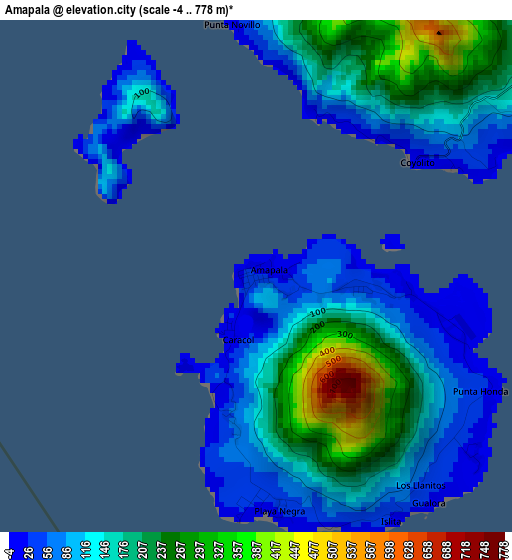 Amapala elevation map