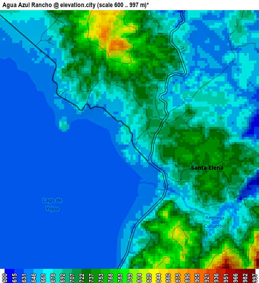 Agua Azul Rancho elevation map