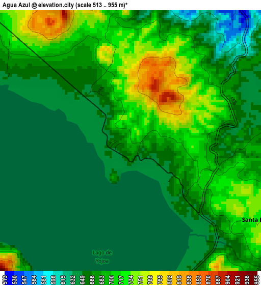 Agua Azul elevation map