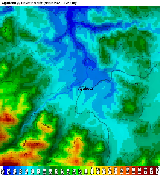 Agalteca elevation map