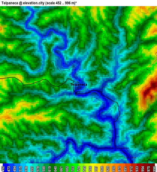 Telpaneca elevation map