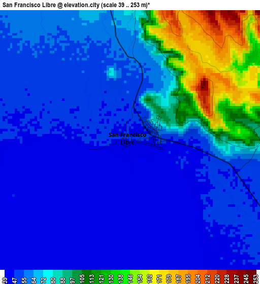 San Francisco Libre elevation map