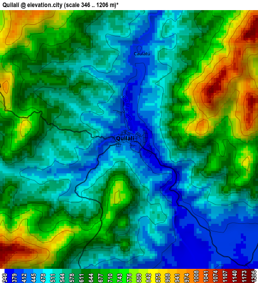 Quilalí elevation map