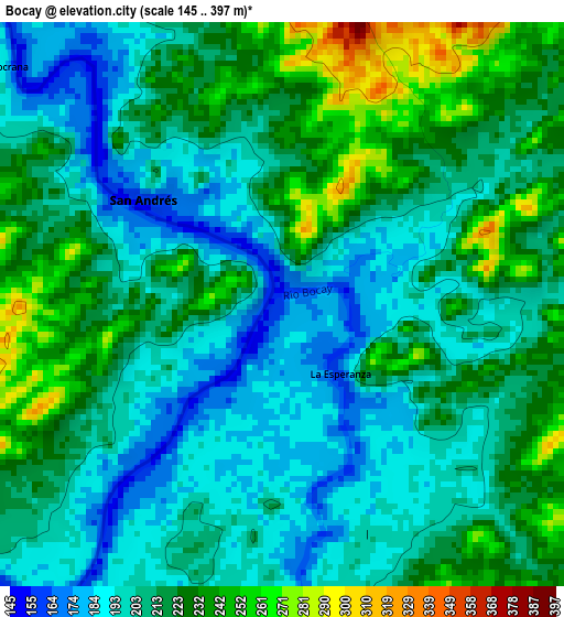 Bocay elevation map