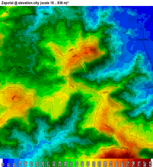 Zapotal elevation map