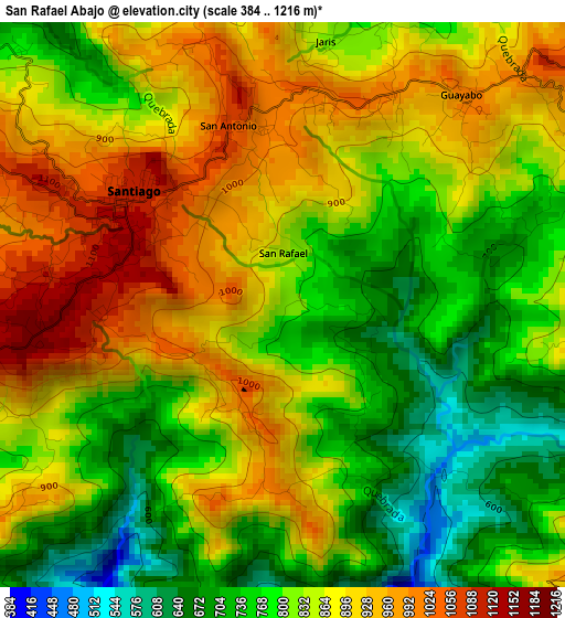San Rafael Abajo elevation map