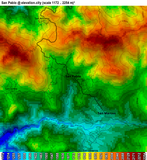 San Pablo elevation map