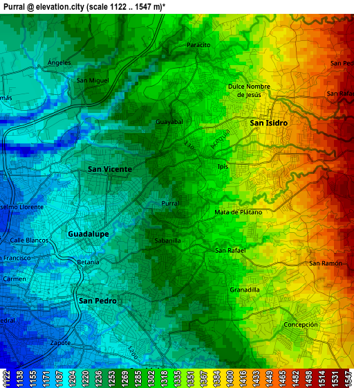 Purral elevation map