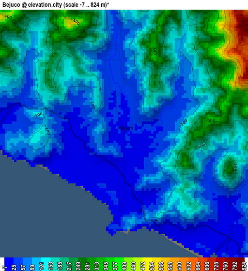 Bejuco elevation map