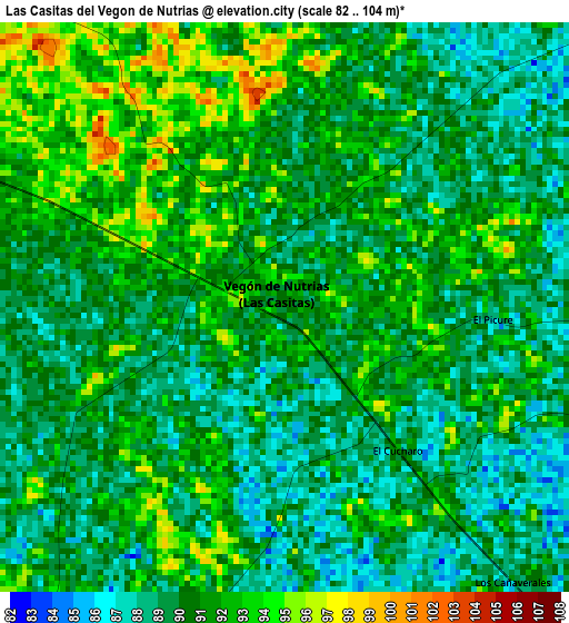 Las Casitas del Vegon de Nutrias elevation map