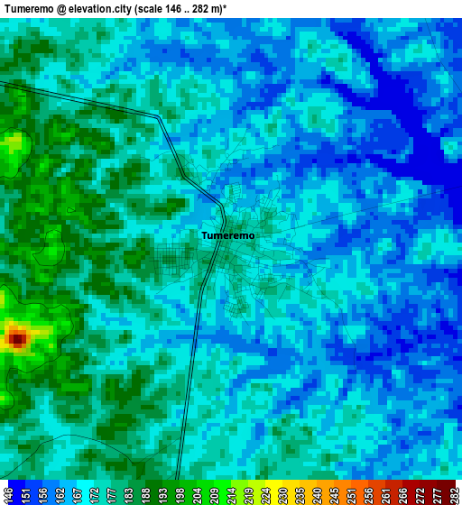 Tumeremo elevation map