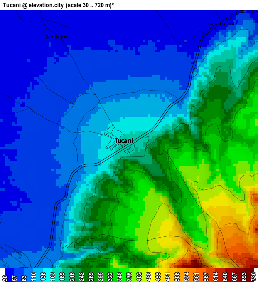 Tucaní elevation map