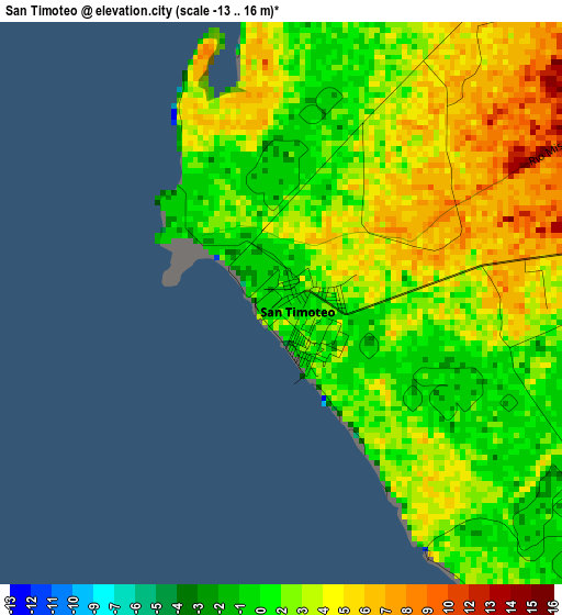 San Timoteo elevation map