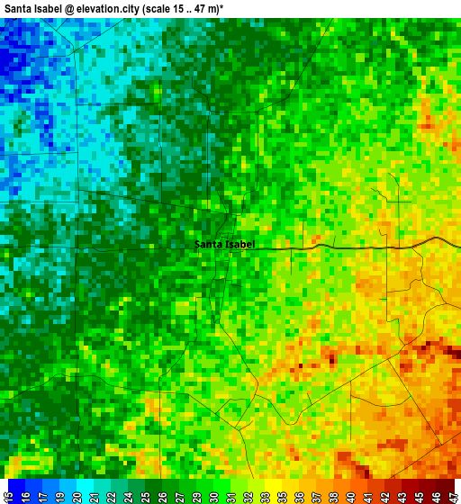 Santa Isabel elevation map