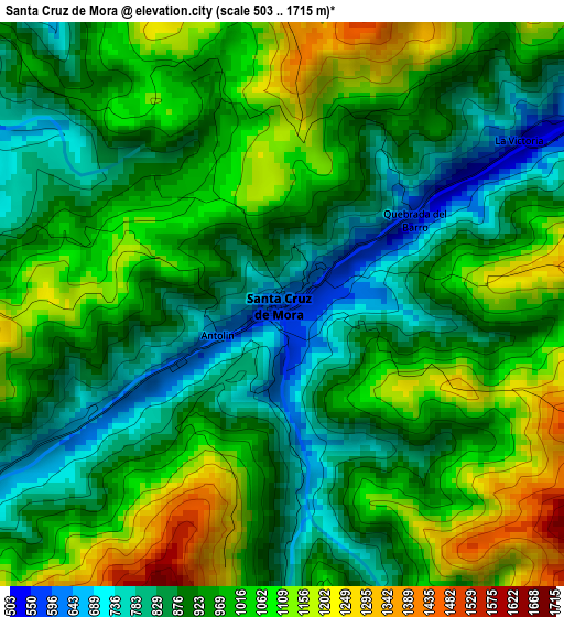 Santa Cruz de Mora elevation map