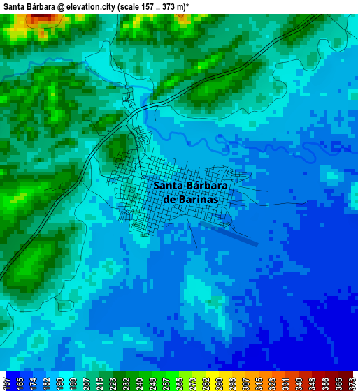 Santa Bárbara elevation map