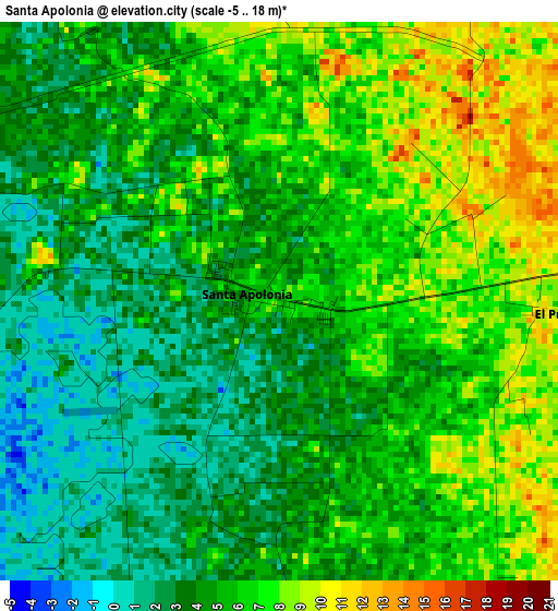 Santa Apolonia elevation map