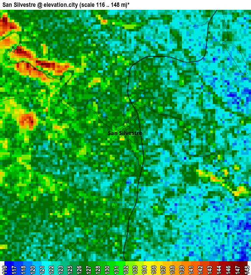 San Silvestre elevation map