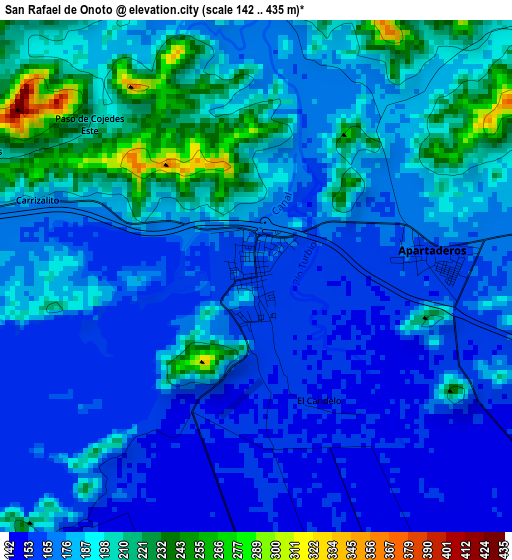 San Rafael de Onoto elevation map