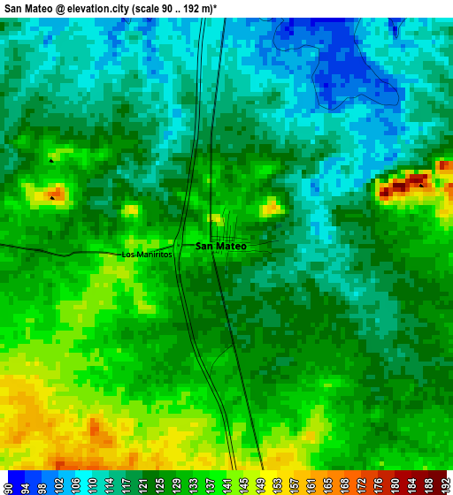 San Mateo elevation map