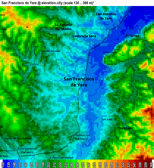 San Francisco de Yare elevation map