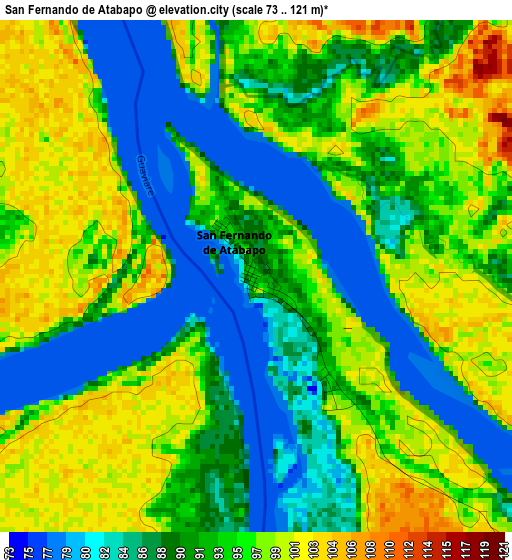 San Fernando de Atabapo elevation map