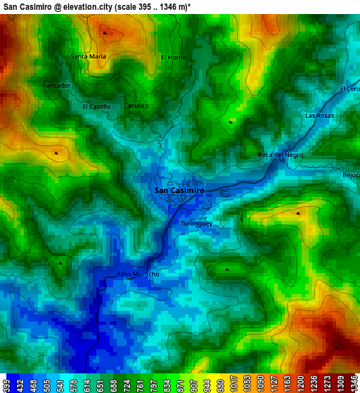 San Casimiro elevation map