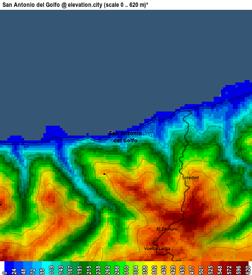 San Antonio del Golfo elevation map