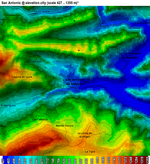 San Antonio elevation map