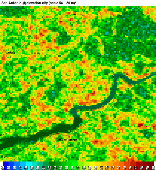 San Antonio elevation map