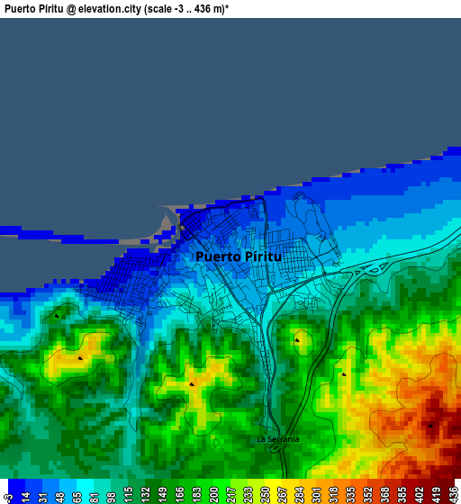 Puerto Píritu elevation map