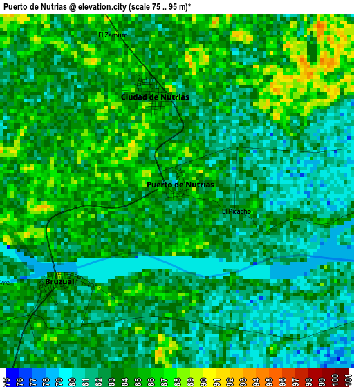 Puerto de Nutrias elevation map