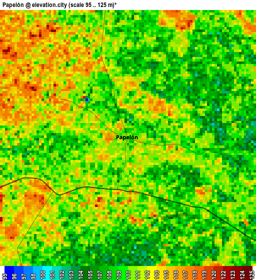 Papelón elevation map