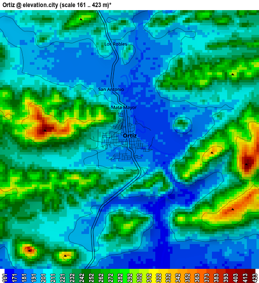 Ortiz elevation map