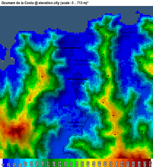 Ocumare de la Costa elevation map