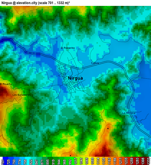 Nirgua elevation map